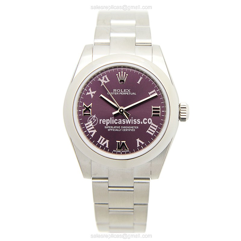 Replica Watch Rolex Oyster Perpetual - Auto - Steel - Purple - View 2