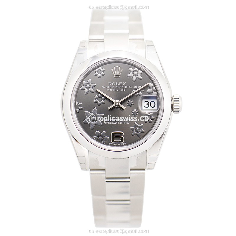 Rolex Lady Datejust Replica - Automatic | Stainless Steel | Black Dial | Silver Clasp - View 2