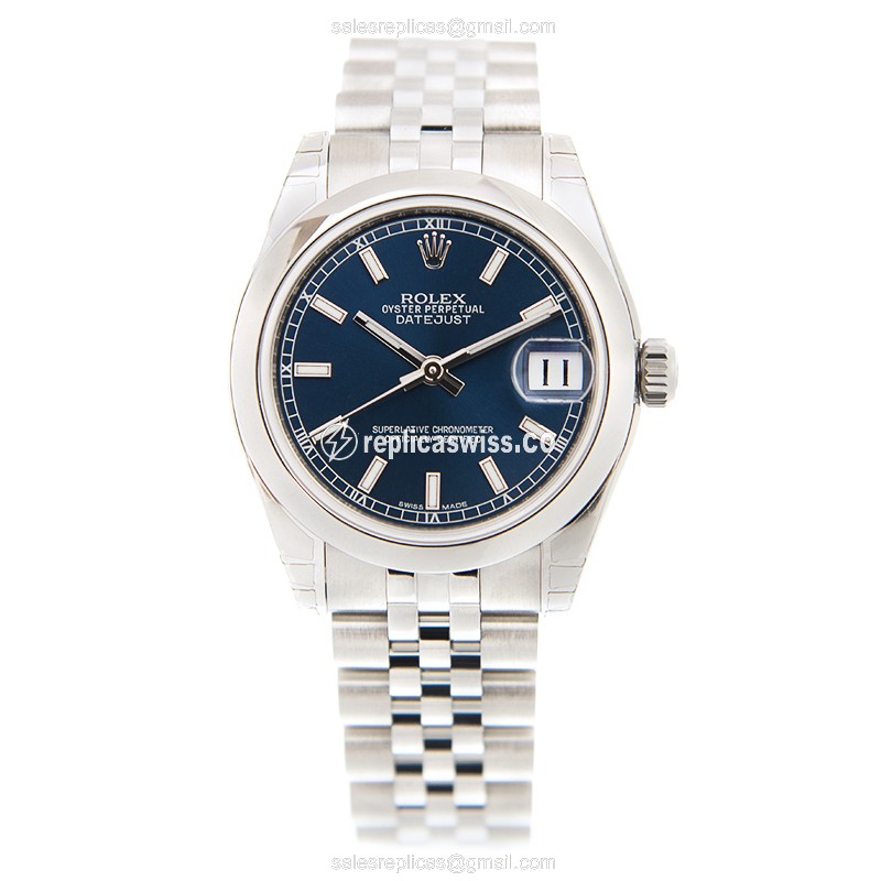 Rolex Datejust Lady Replica - Automatic, Steel Case, Blue Dial, Steel Strap - View 2