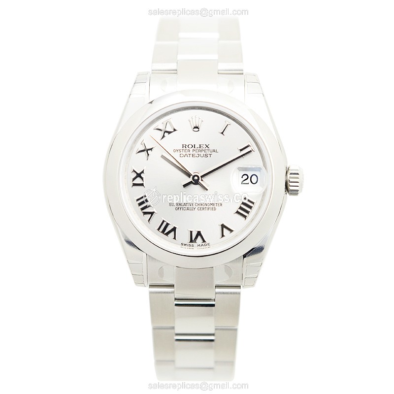 Rolex Datejust Replica - Automatic - Silver Case, Silver Dial - 18mm Band - View 2