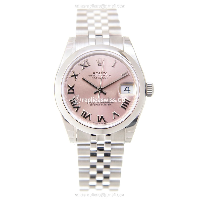 Rolex Datejust Replica - Automatic - Stainless Steel - Pink Dial - Silver Strap - View 2