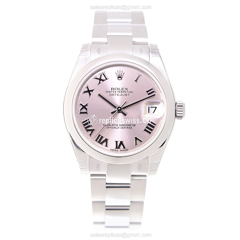 Rolex Datejust Replica - Automatic, Pink Dial on Silver Steel - View 2