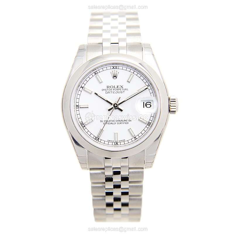 Rolex Lady Datejust Replica - Automatic | White Dial | Steel Case | Silver Clasp - View 2