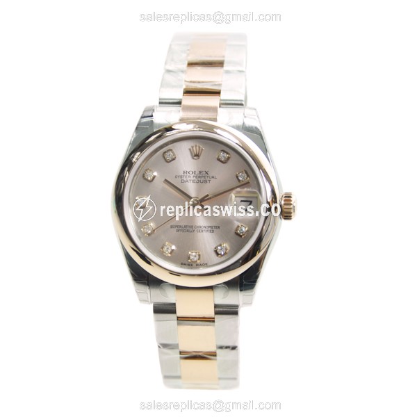 Rolex Datejust Replica - Automatic - Pink Dial - Steel & Rose Gold Case - View 2