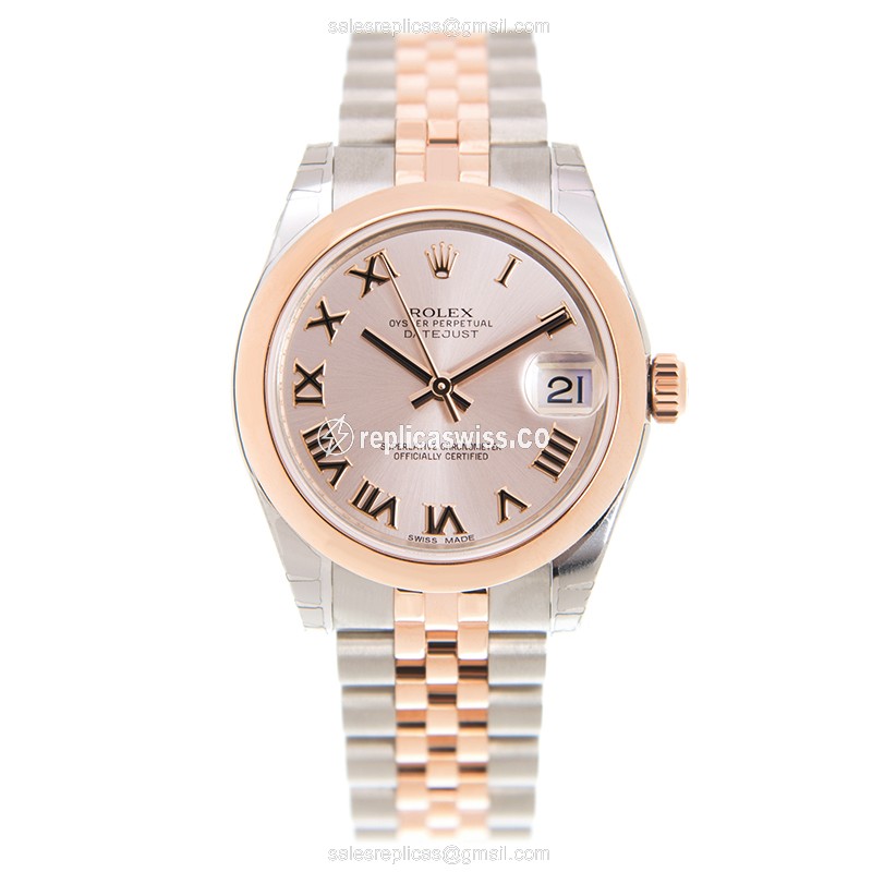 Rolex Datejust Replica - Automatic, 18kt Rose Gold Case, Pink Dial - View 2