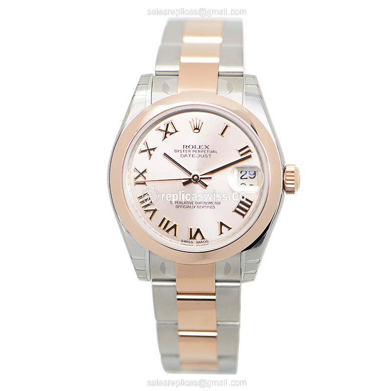 Rolex Datejust Replica | Automatic | Pink Dial | Steel Case | Gold Strap - View 2