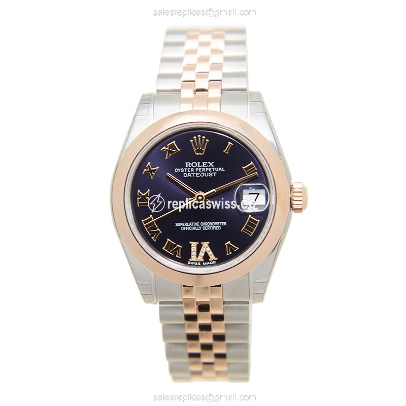 Rolex Datejust Replica - Automatic - Purple Dial on Steel - View 2