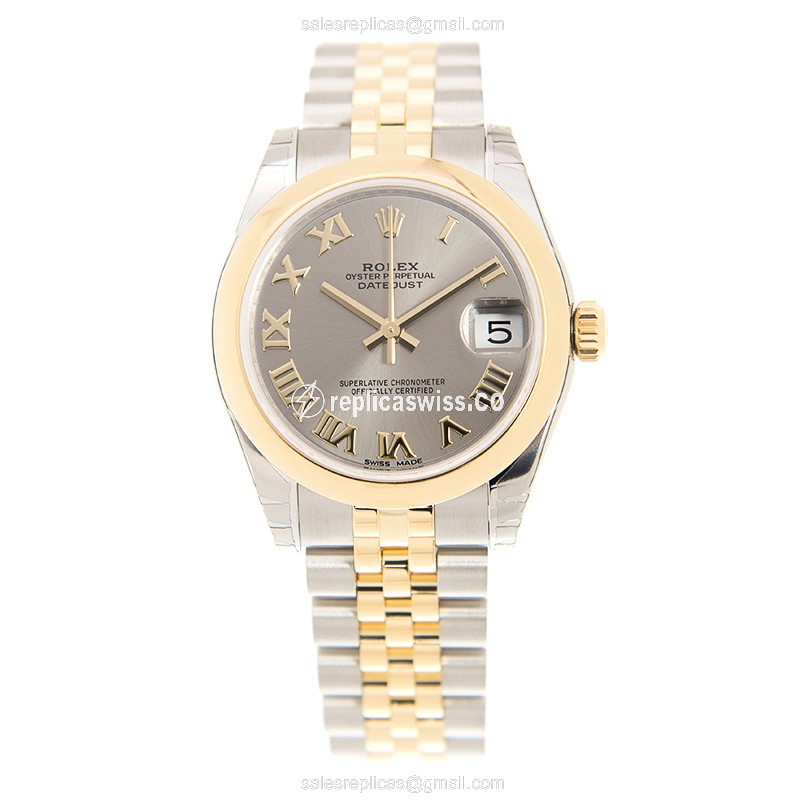 Rolex Datejust Replica - Gold & Steel Case - Automatic - Gray Dial - View 2