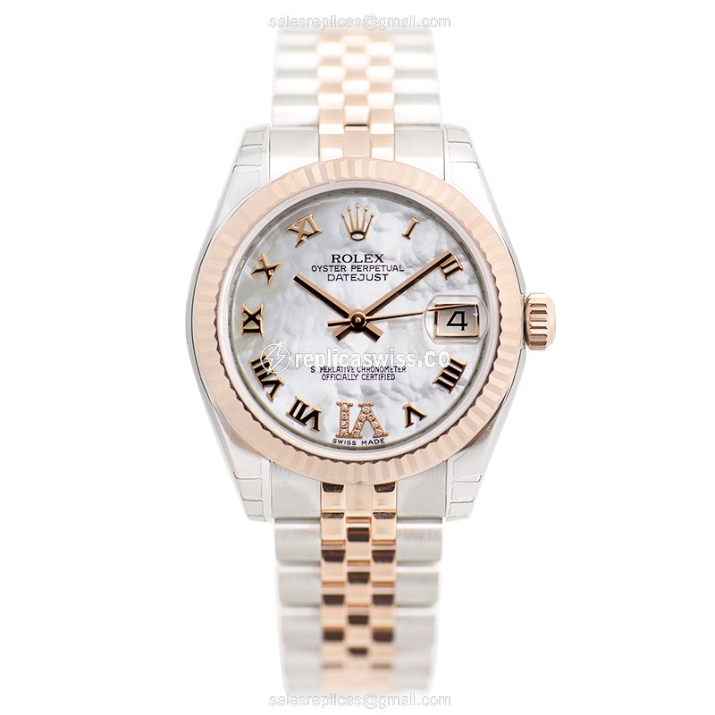 Rolex Lady Datejust 178271NRWTVIDIA - Automatic - 18kt Rose & Steel - Silver Dial - Steel Strap - View 2