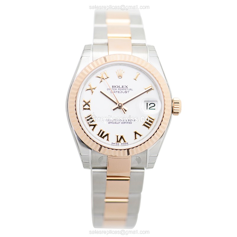 Rolex 178271WTRN_O LADY DATEJUST Automatic 18kt Rose Gold & Steel - View 2