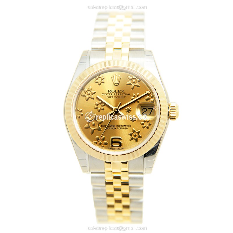 Rolex 178273CHFLOAR6_J LADY DATEJUST Automatic 18kt Gold & Steel - View 2