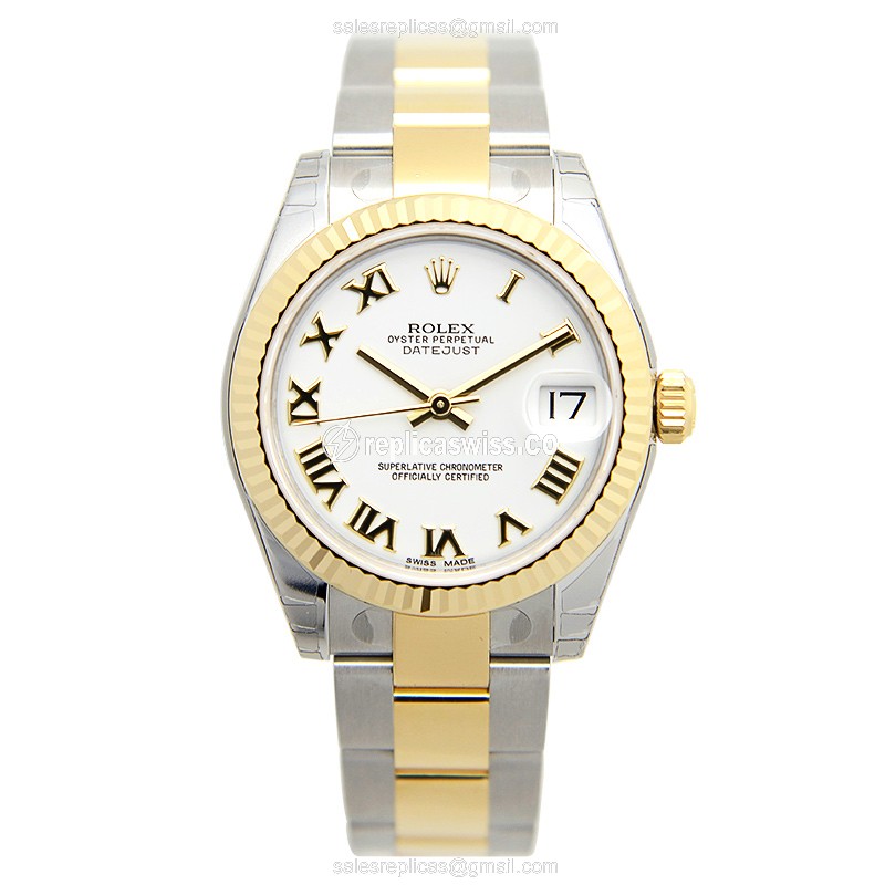 Rolex 178273WTRN_O LADY DATEJUST Automatic 18kt Gold & Steel - View 2