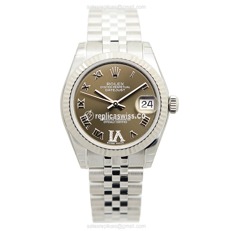 Rolex Datejust 178274-0090 Replica - Automatic - 18kt White Gold - Steel Case & Dial - Silver Strap - View 2