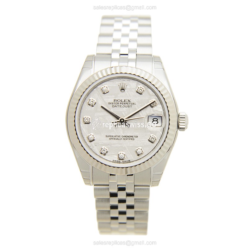 Rolex Datejust Replica - Automatic - White Gold & Steel - Silver Dial - View 2