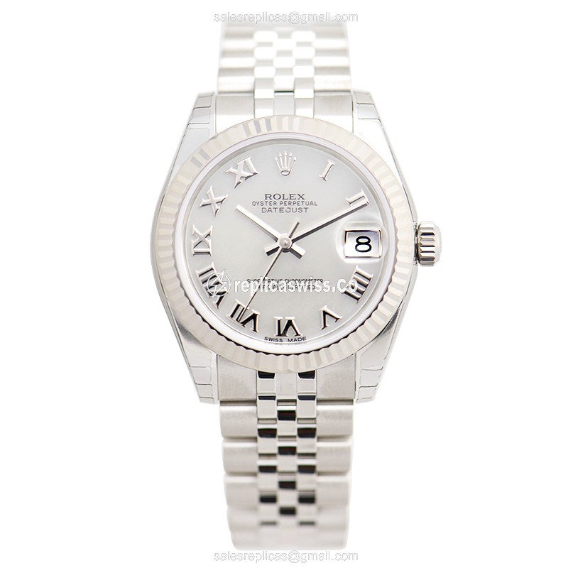 Rolex Lady Datejust Replica - Automatic - Steel Case - Silver Dial - View 2