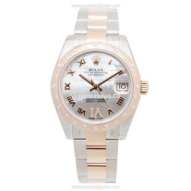 Watch Rolex Datejust Replica - Automatic - Diamond - White - View 2