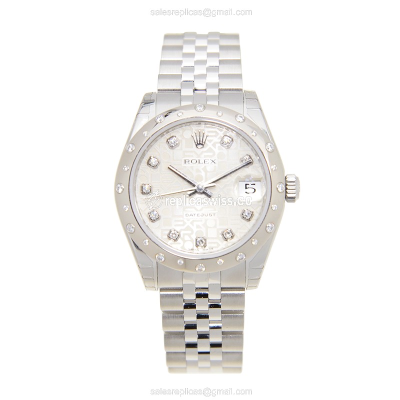 Rolex Datejust Replica - Automatic - White Gold & Steel - Silver Dial - View 2