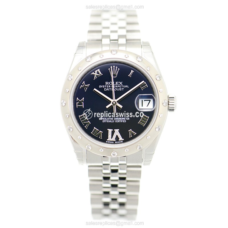 Rolex Lady Datejust Replica | Automatic | 18kt White Gold | Diamond Bezel - View 2