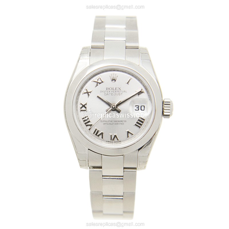 Rolex Lady Datejust Replica - Automatic - Steel Case, Silver Dial, Steel Clasp - View 2