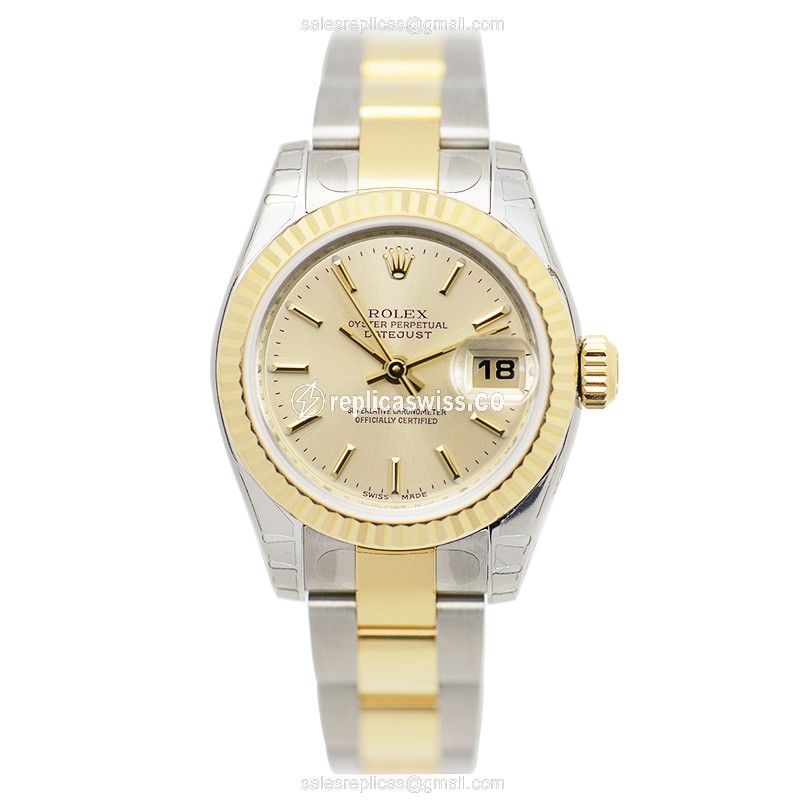 Rolex Lady Datejust Replica - Gold & Steel Case - Automatic Movement - View 2