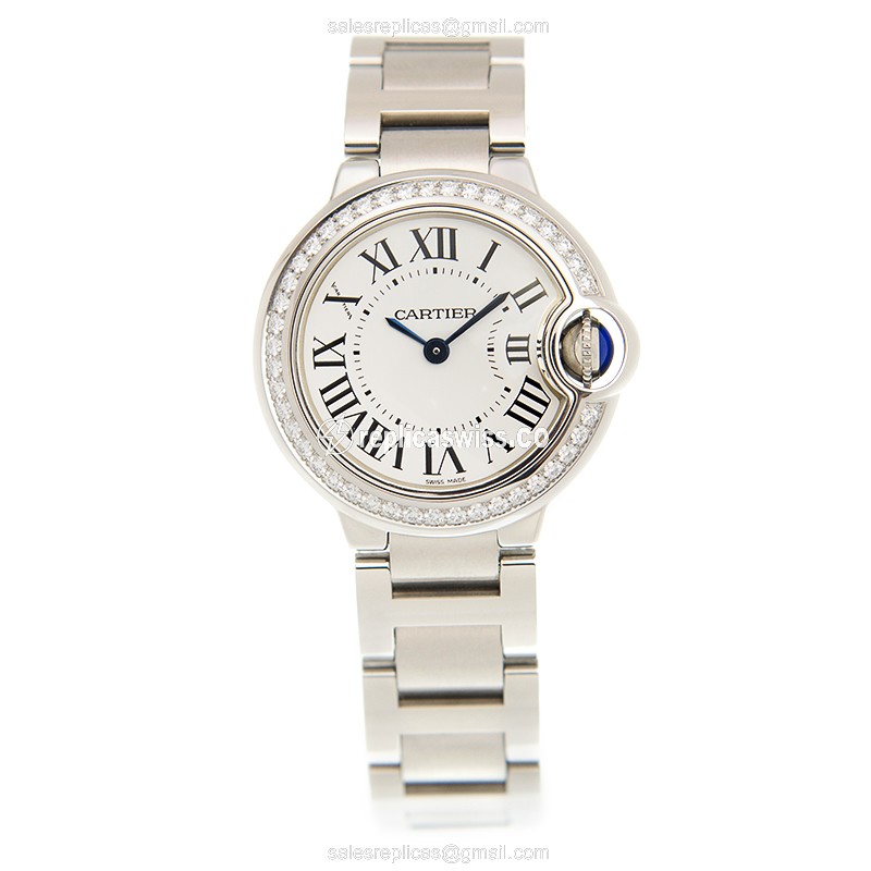Cartier Ballon Bleu Replica - Quartz - White Dial - Steel - View 2