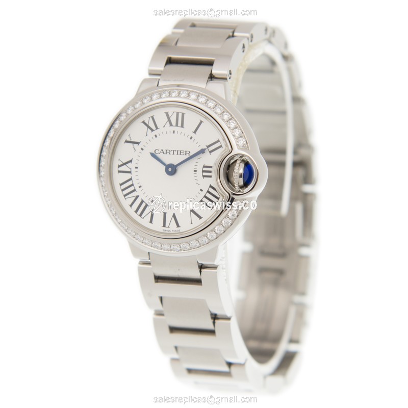Cartier Ballon Bleu Replica - Quartz - White Dial - Steel - View 3