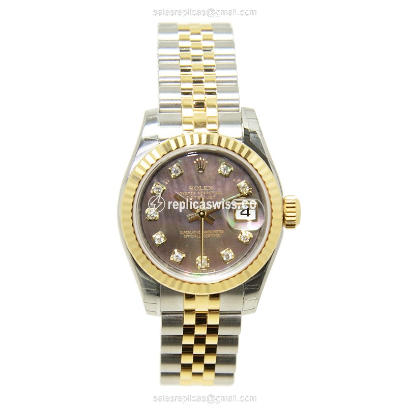 Rolex Lady Datejust Replica - Automatic | Black Dial | Silver Clasp - View 2