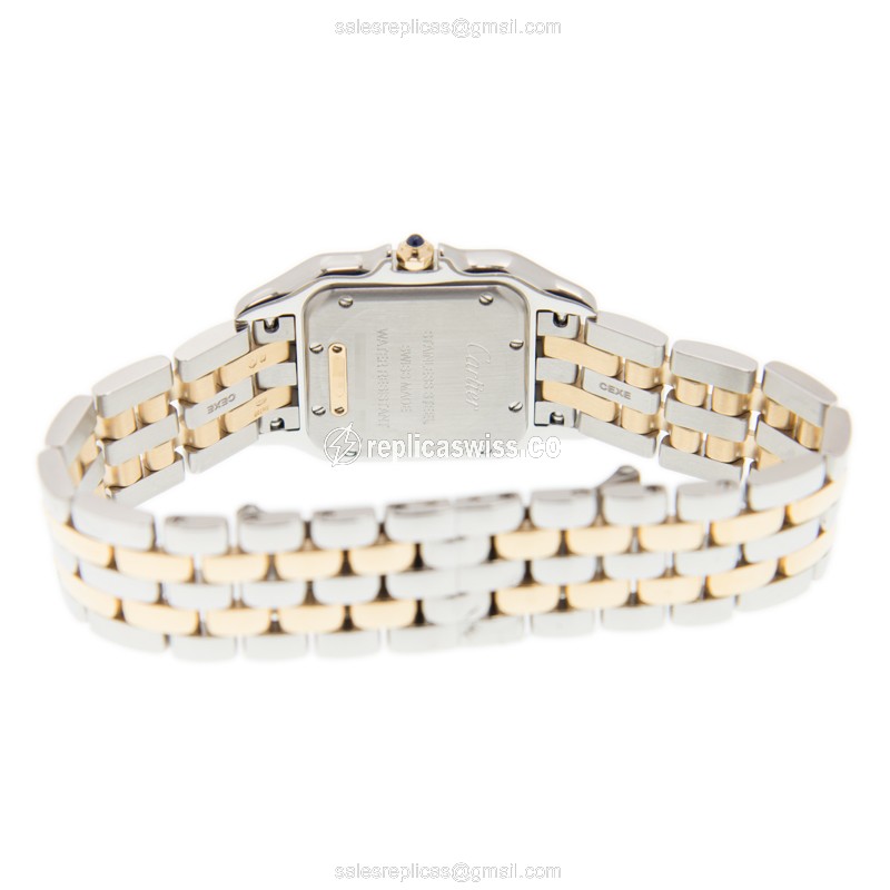 Cartier W2PN0007 PANTHeRE - Quartz 18kt Gold - White Dial - Steel Case & Gold Strap - View 4