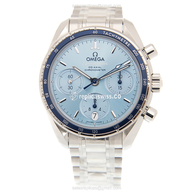 Omega Speedmaster Replica - Automatic | Steel Case | Blue Dial | Silver Clasp - View 2