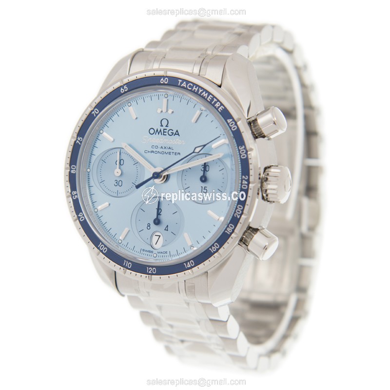 Omega Speedmaster Replica - Automatic | Steel Case | Blue Dial | Silver Clasp - View 3