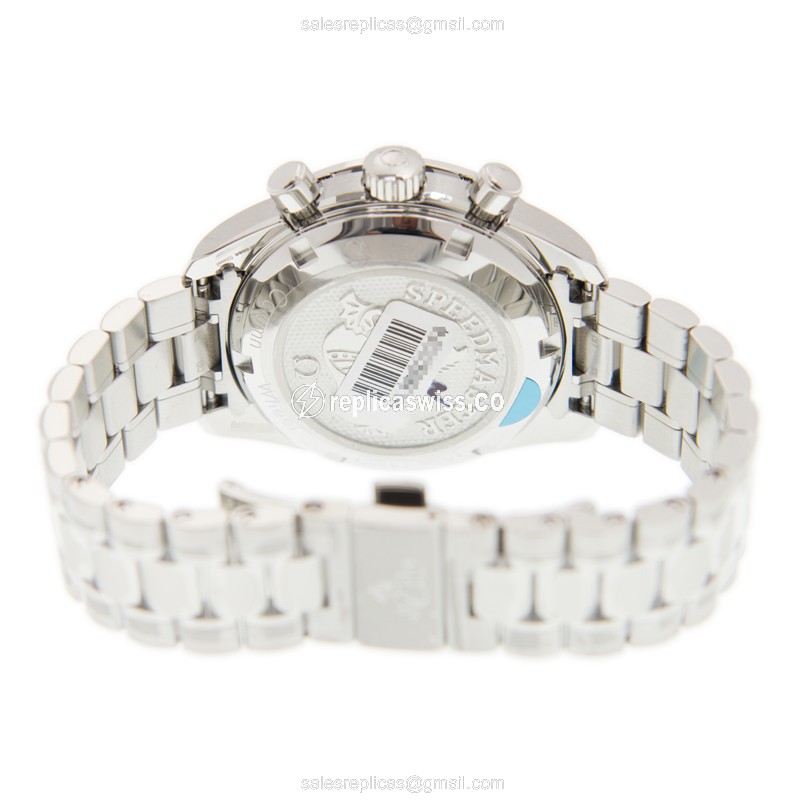 Omega Speedmaster Replica - Automatic | Steel Case | Blue Dial | Silver Clasp - View 4