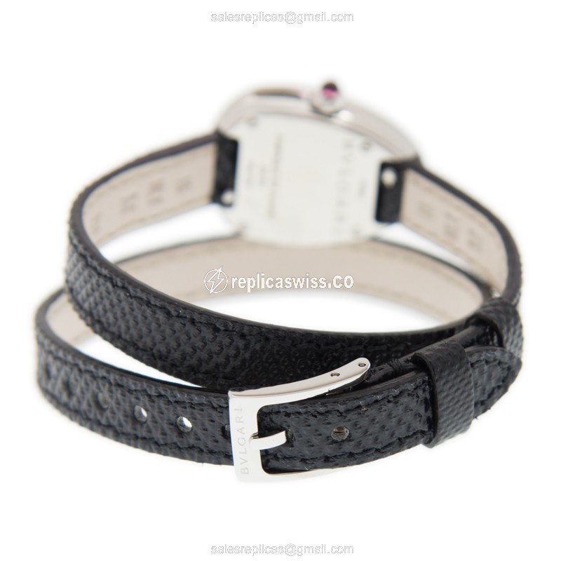 Bulgari Serpenti Quartz Watch - Black Dial - Steel Case - Buckle Clasp - View 4