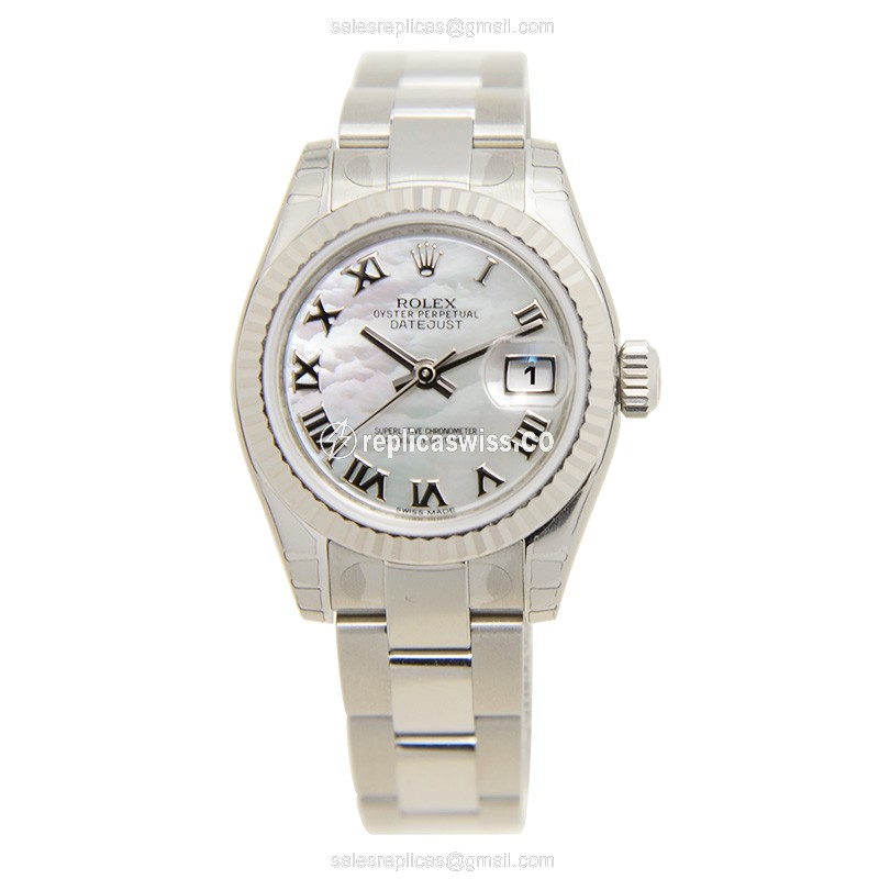 Rolex 179174NR_O Lady Datejust Replica - Automatic, Silver Dial, Steel Clasp & Strap - View 2