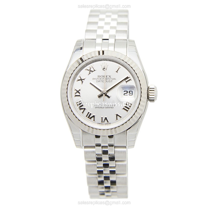 Rolex Datejust Replica - Automatic - 18kt White Gold & Steel - Silver Dial - View 2