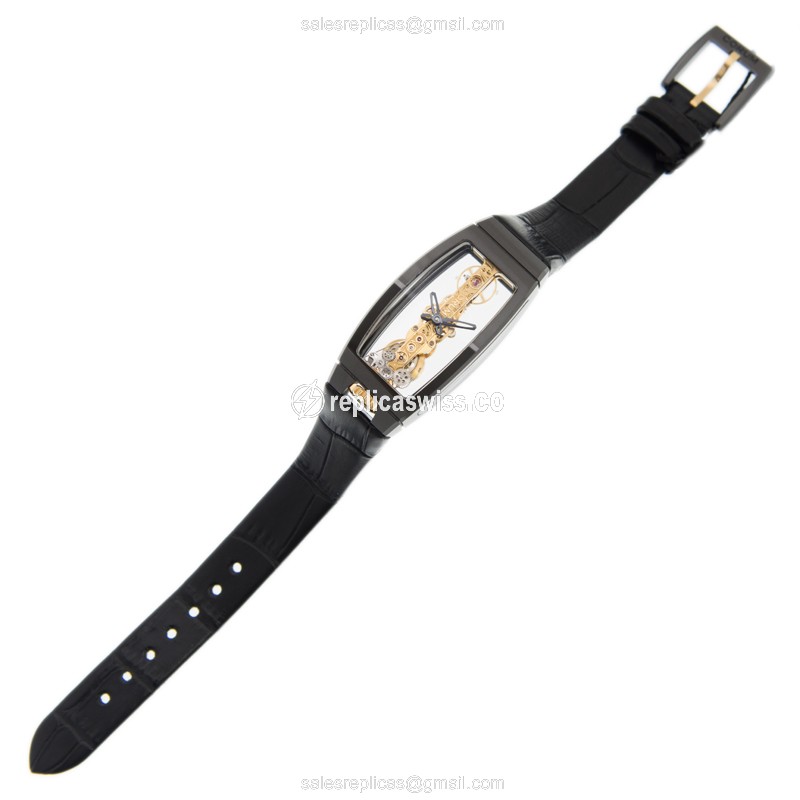 Corum BRIDGE Replica - Automatic - Ceramic Case - Skull Dial - Black Alligator Strap - View 2