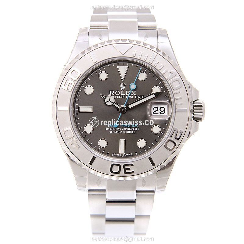 Rolex Yacht Master Replica - Automatic - 18kt White Gold & Steel - Gray Dial - View 2