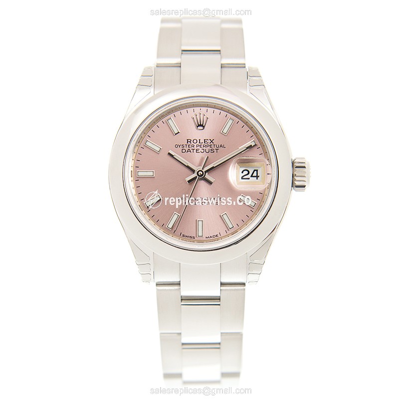Rolex Datejust Lady Replica - Automatic - Pink Dial, Steel Case - View 2