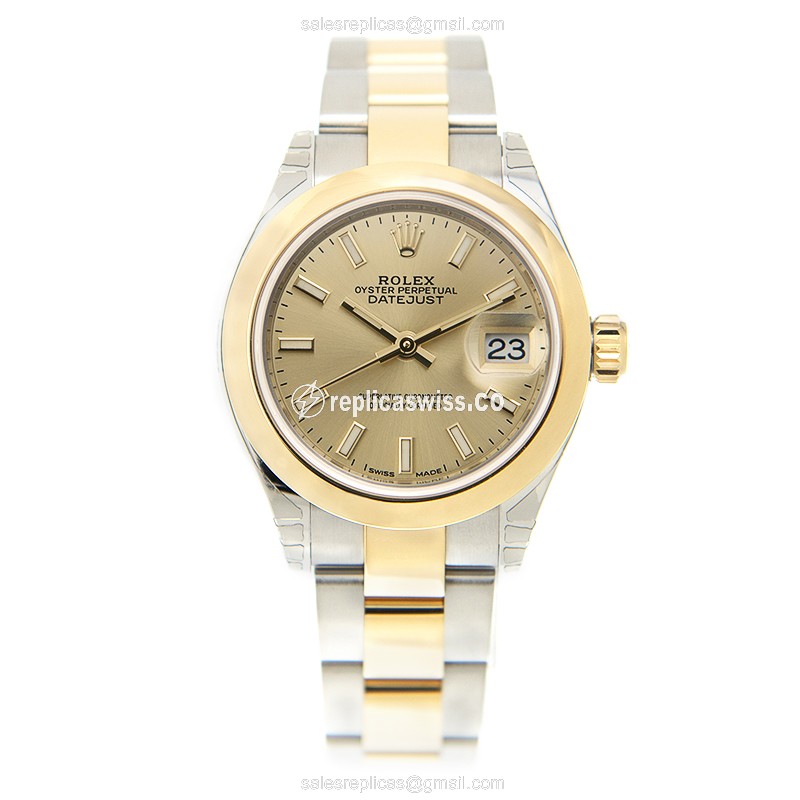 Rolex Datejust Replica - Automatic - 18kt Gold - Steel Case on Gold Strap - View 2