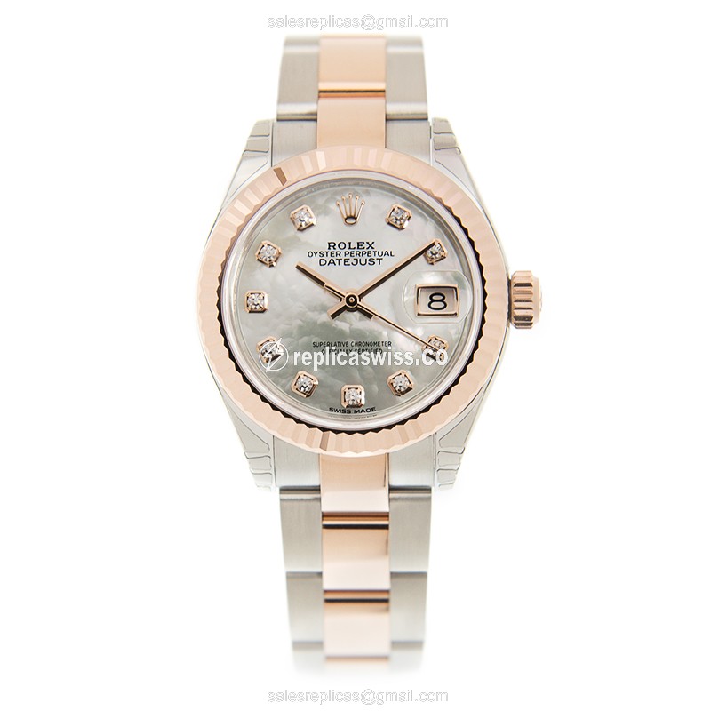 Rolex Lady Datejust Replica - Automatic, White Dial, 18kt Gold & Steel - View 2