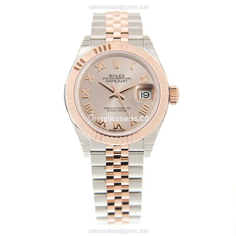 Rolex Datejust Lady Replica - Automatic - 18kt Rose Gold Case, Pink Dial - View 2