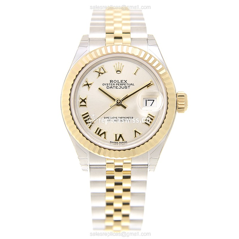 Rolex Datejust Lady Replica - Automatic - Gold & Steel Case - Silver Dial - View 2