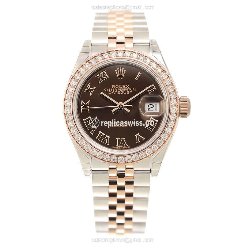 Rolex Lady Datejust Replica - 18kt Rose Magic Case - Diamond - Automatic - View 2