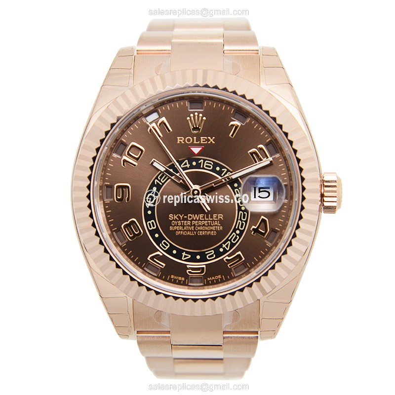 Rolex 326935BR Sky-Dweller - Auto - 18kt Rose Gold - Brown Dial - Pink Gold Strap - View 2