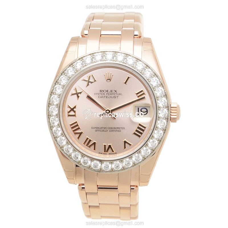 Rolex 81285 LADY DATEJUST Automatic 18kt Rose Gold & Diamonds - View 2