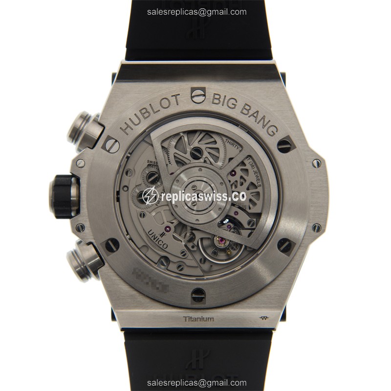 Hublot BIG BANG Replica - Automatic - Black Dial - Rubber Strap - Black Clasp - View 3
