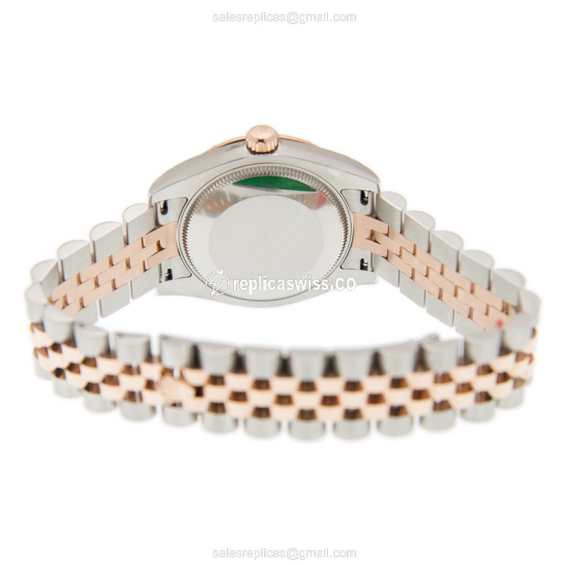 Rolex Datejust Replica | Automatic | 18kt Rose Gold Case | White Dial | Steel Strap - View 4