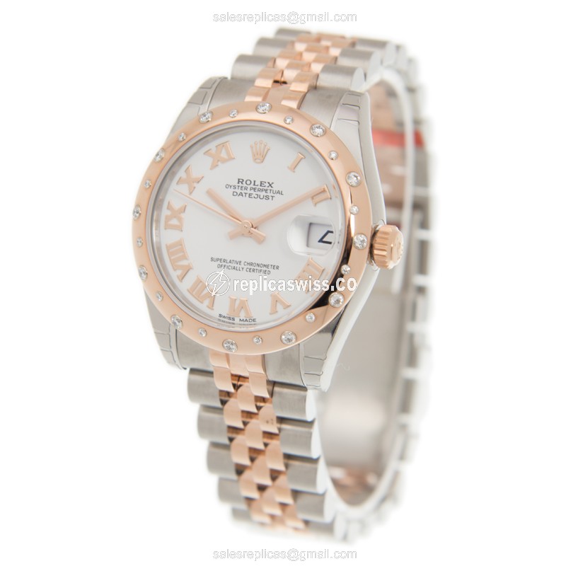 Rolex Datejust Lady Replica | Automatic | White Dial on Steel Strap - View 3
