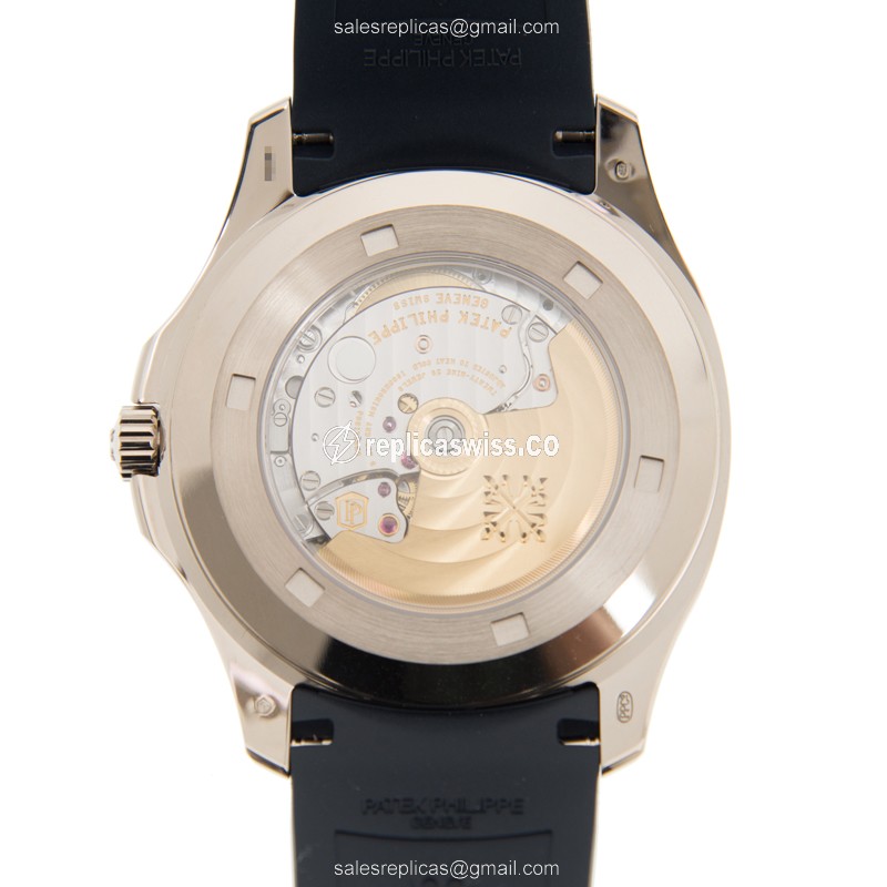 Patek Philippe AQUANAUT Replica - Automatic - 18kt Gold - Blue Dial, Black Rubber Strap - View 3