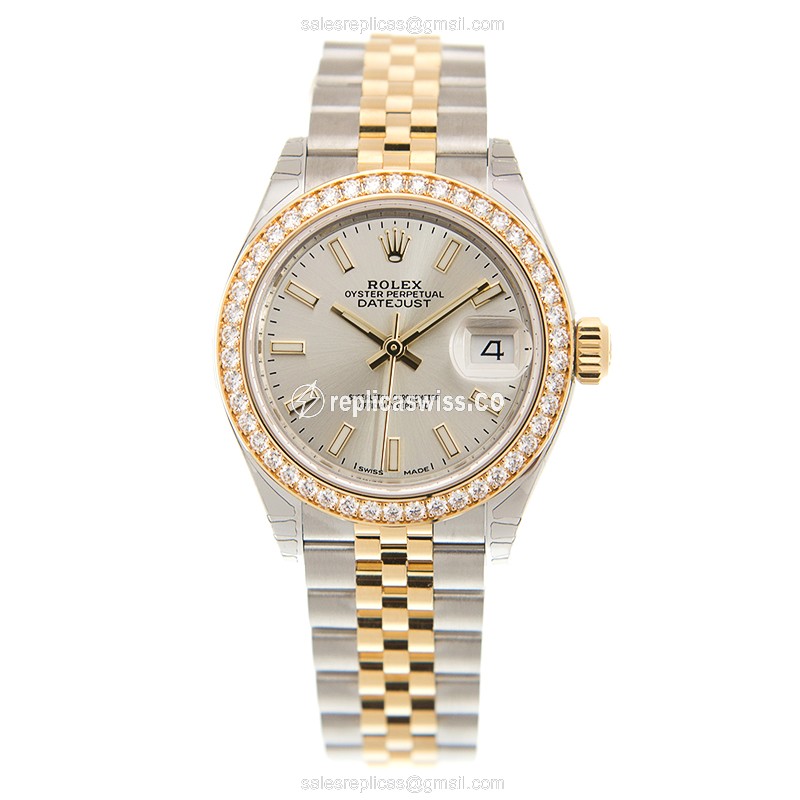Rolex Datejust Lady Replica - Automatic, Silver Dial, Gold Clasp - View 2