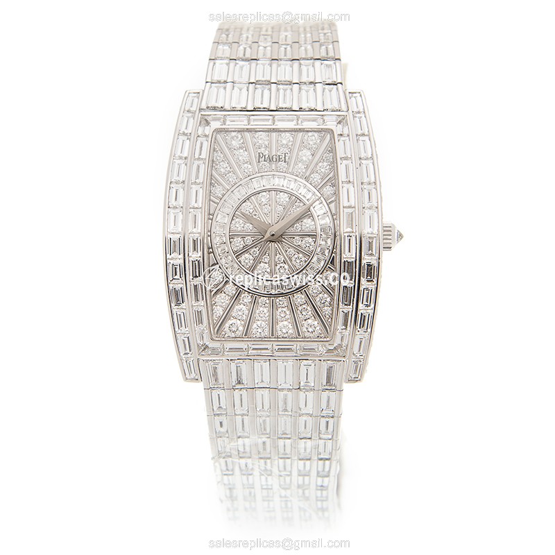 Piaget LIMELIGHT Replica - Quartz - 18kt White Gold Case - Diamond - Silver Dial & Strap - View 2